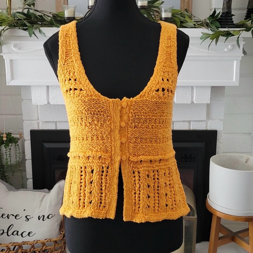Aerie Mustard Yellow Knit Tank Top